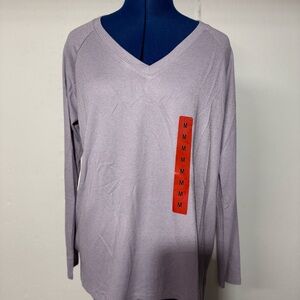 Women's V-Neck Long Sleeve Top - Lavender